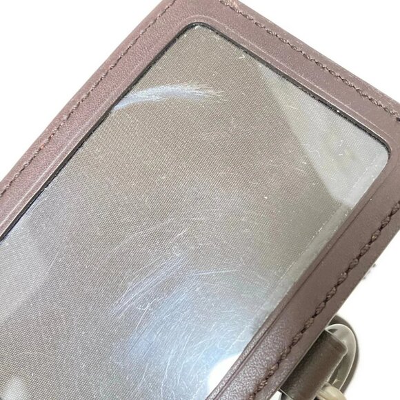 COACH Camden Leather E/W Lanyard F62763 Clear Dark Brown Brown Leather - - Picture 4 of 6